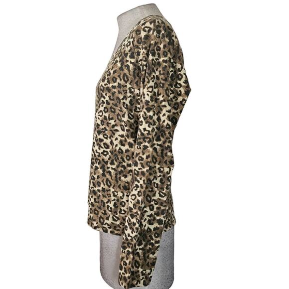 Classiques Entier Animal Print Cotten Blend Sweater Size XL - Picture 5 of 5